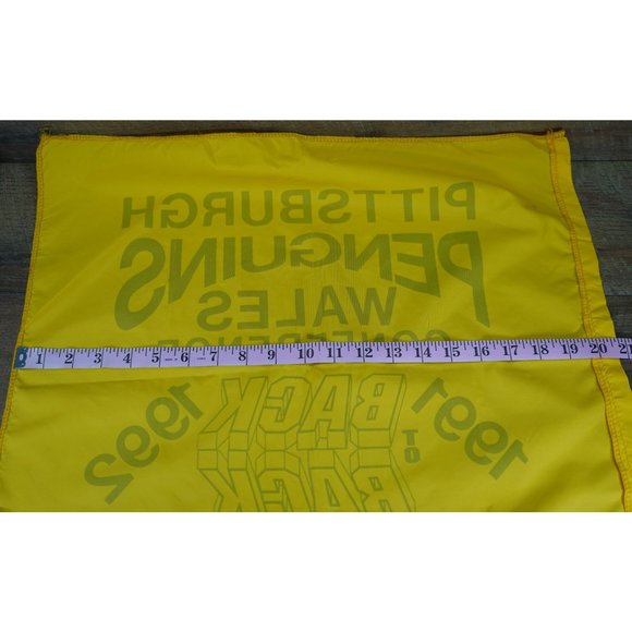 VTG Pittsburgh Penguins 1991-92 Back to Back Wales Conference Flag 21"x19.5" - Picture 5 of 6